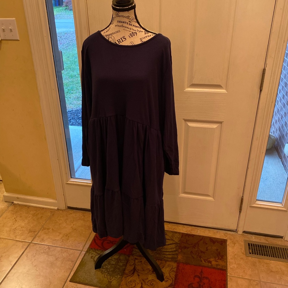 Torrid Navy Blue waffle texture long sleeves plus size
